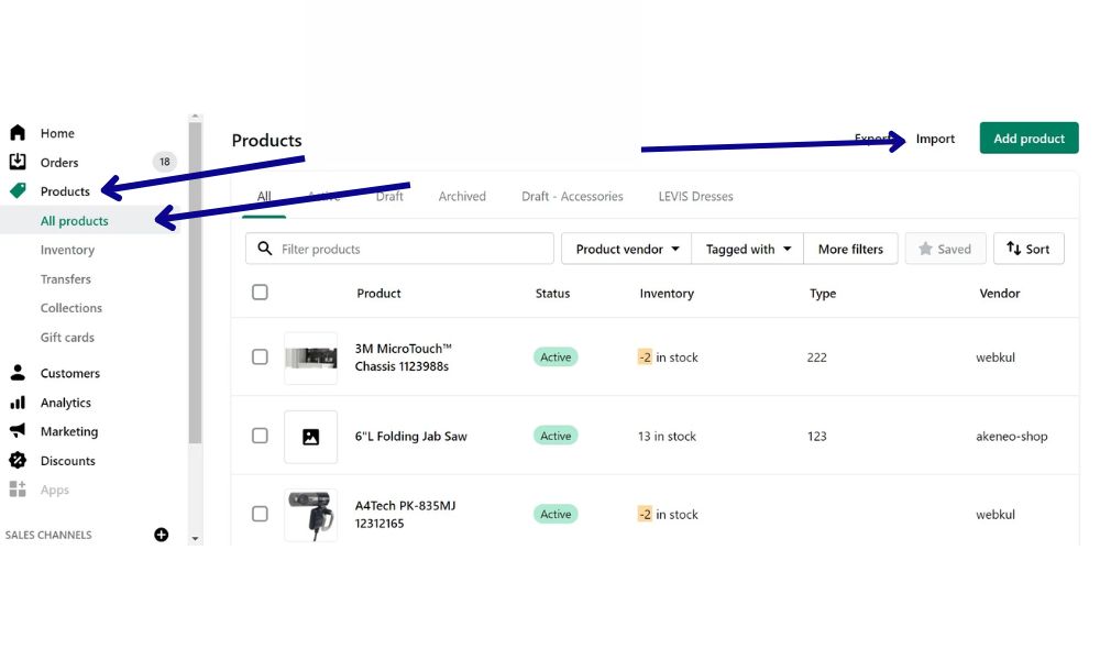 Import Data into the Destination Store